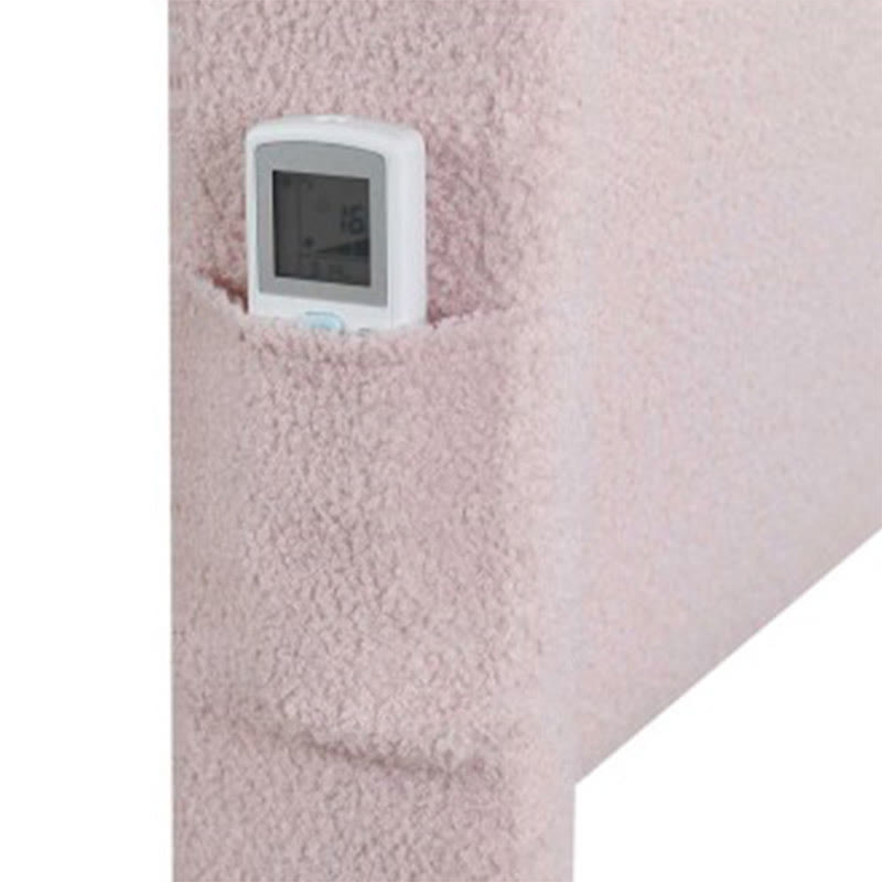Pink Teddy Fabric Double Upholstered Bed Frame - image 6