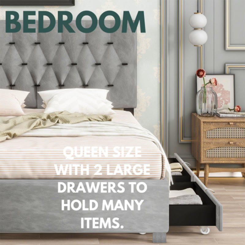 Modern Grey Queen Bunk Bed With Drawers - image 7