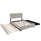 Modern Grey Queen Bunk Bed With Drawers - image 1