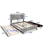 Modern Grey Queen Bunk Bed With Drawers - image 13