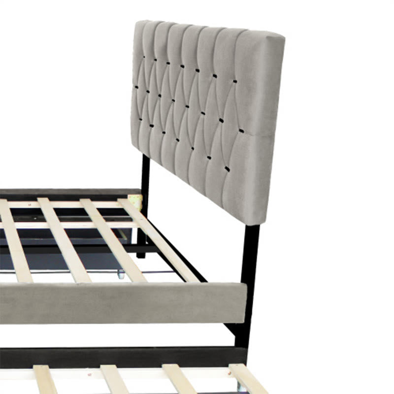 Modern Grey Queen Bunk Bed With Drawers - image 11