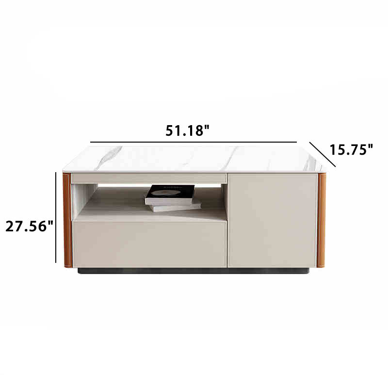 Modern Storage Saddle Leather Coffee Table - image 6