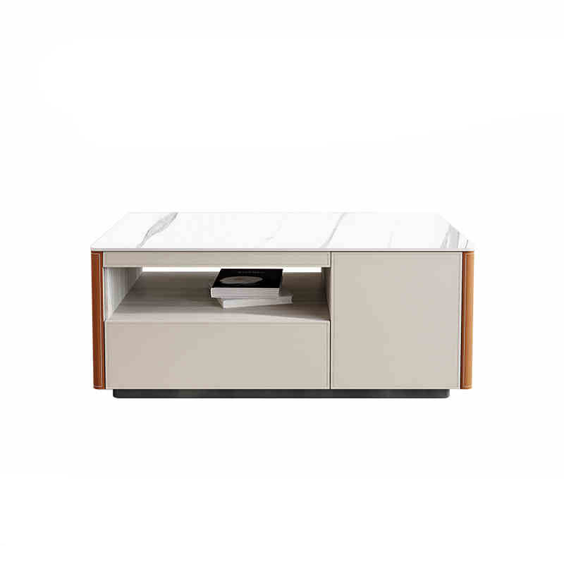 Modern Storage Saddle Leather Coffee Table - image 1