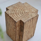 Imitation Tree Ring Side Table - Wood - image 1