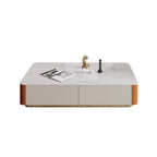 Rectangular Saddle Leather Coffee Table - image 1