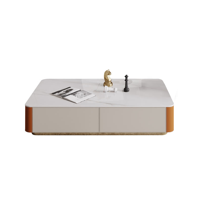 Rectangular Saddle Leather Coffee Table - image 1