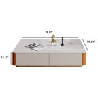 Rectangular Saddle Leather Coffee Table - image 5