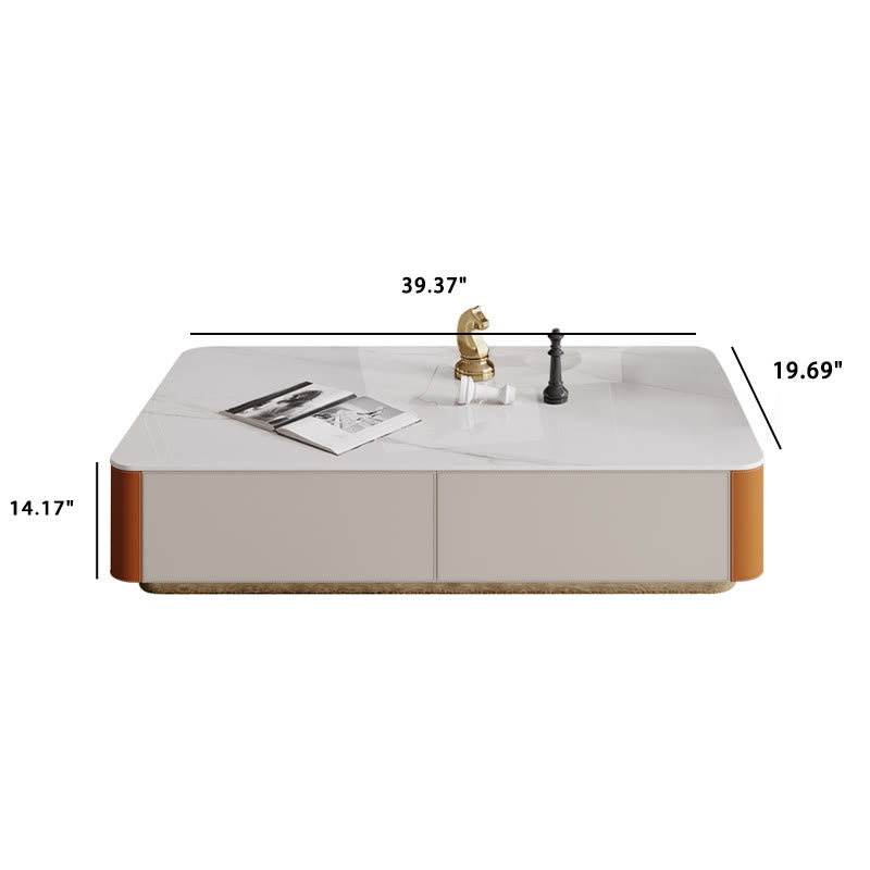 Rectangular Saddle Leather Coffee Table - image 5