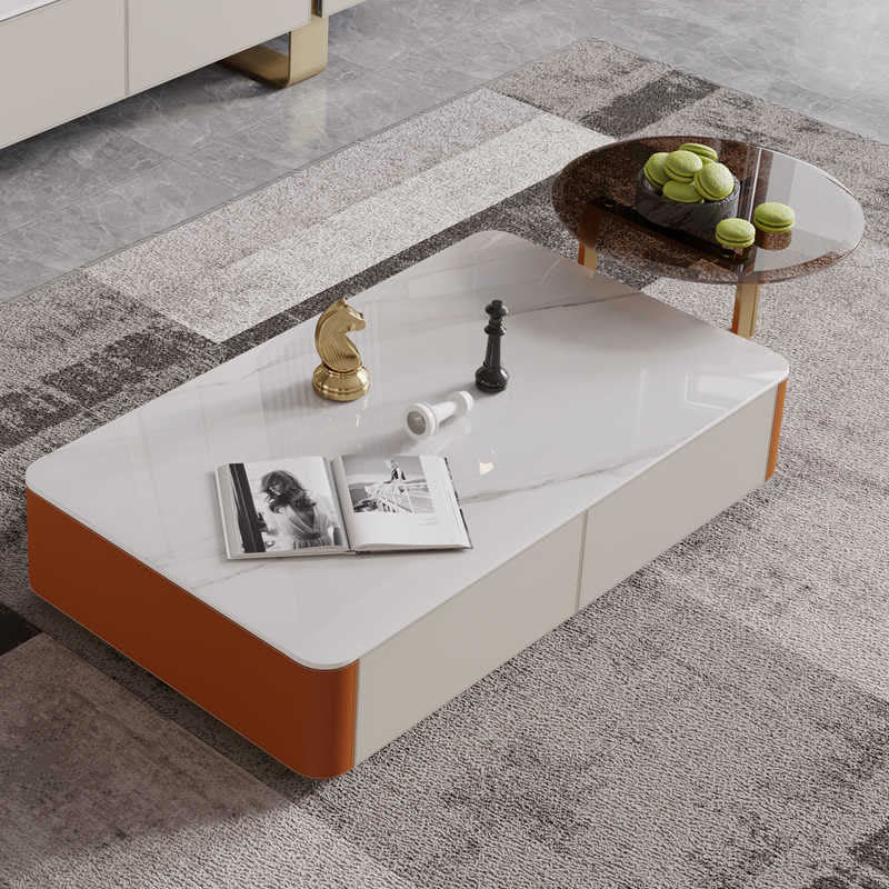 Rectangular Saddle Leather Coffee Table - image 3