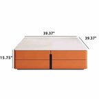 Square Saddle Leather Coffee Table - image 5