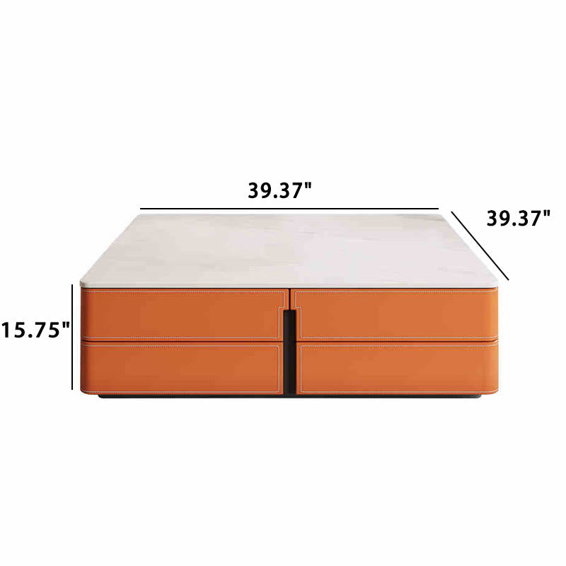 Square Saddle Leather Coffee Table - image 5