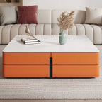Square Saddle Leather Coffee Table - image 3