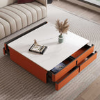 Square Saddle Leather Coffee Table - image 4