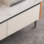 Saddle Leather Solid Wood High Coffee Table - image 8