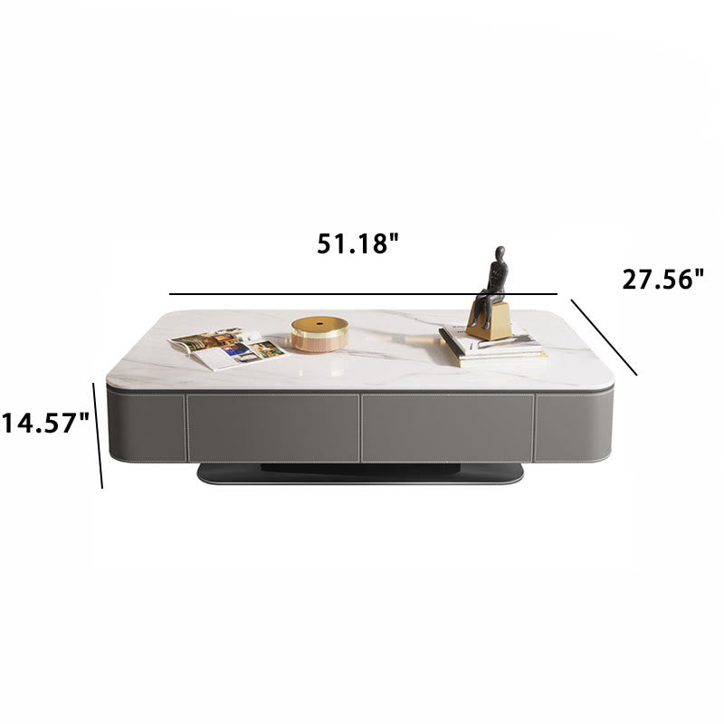 Saddle Leather Coffee Table With Stainless Steel Base - image 7