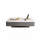 Saddle Leather Coffee Table With Stainless Steel Base - image 1