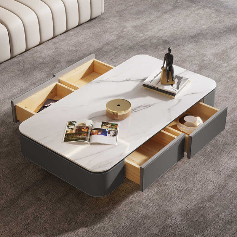 Saddle Leather Coffee Table With Stainless Steel Base