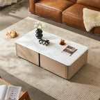 Saddle Leather Coffee Table With Storage - image 4