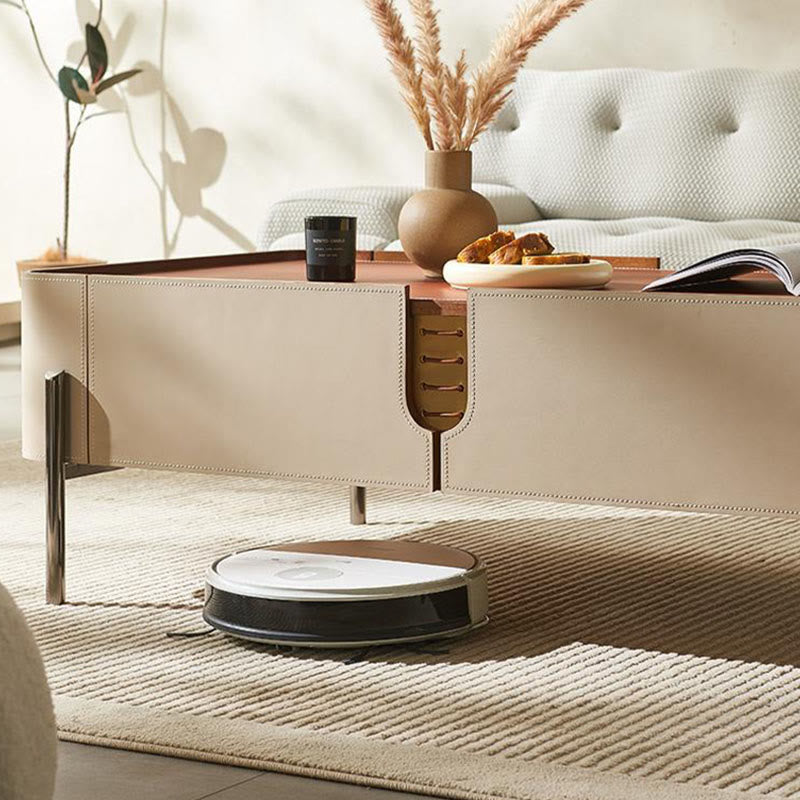 Rounded Corner Saddle Leather Coffee Table - image 4