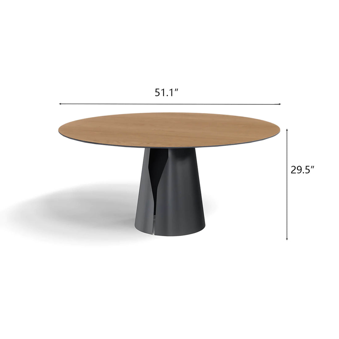 Solid Wood Dining Table With Stable Steel Base