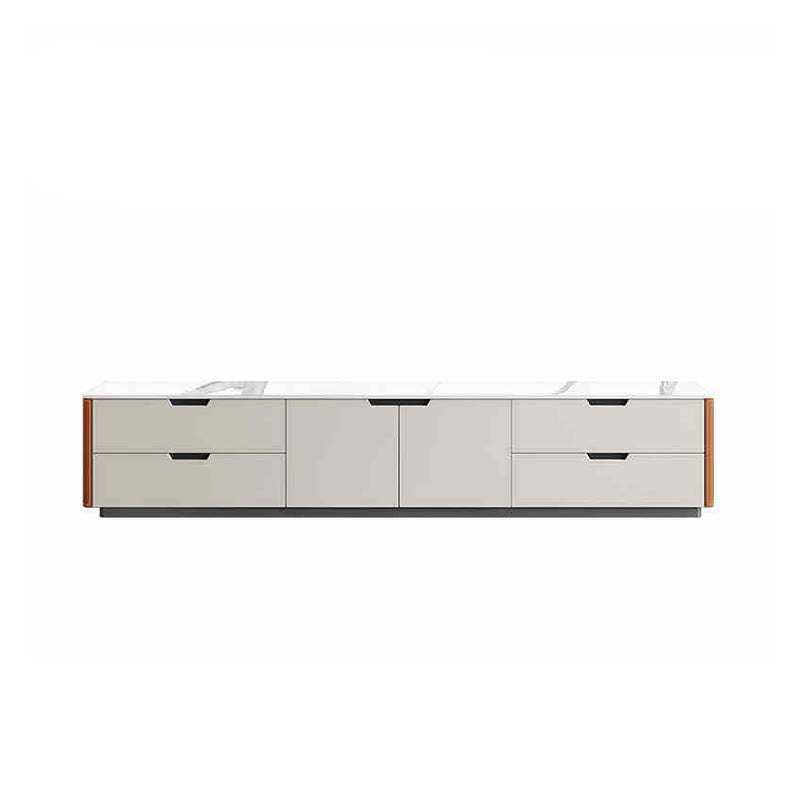 Saddle Leather TV Stand With Drawers - image 1
