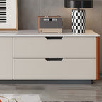Saddle Leather TV Stand With Drawers - image 4