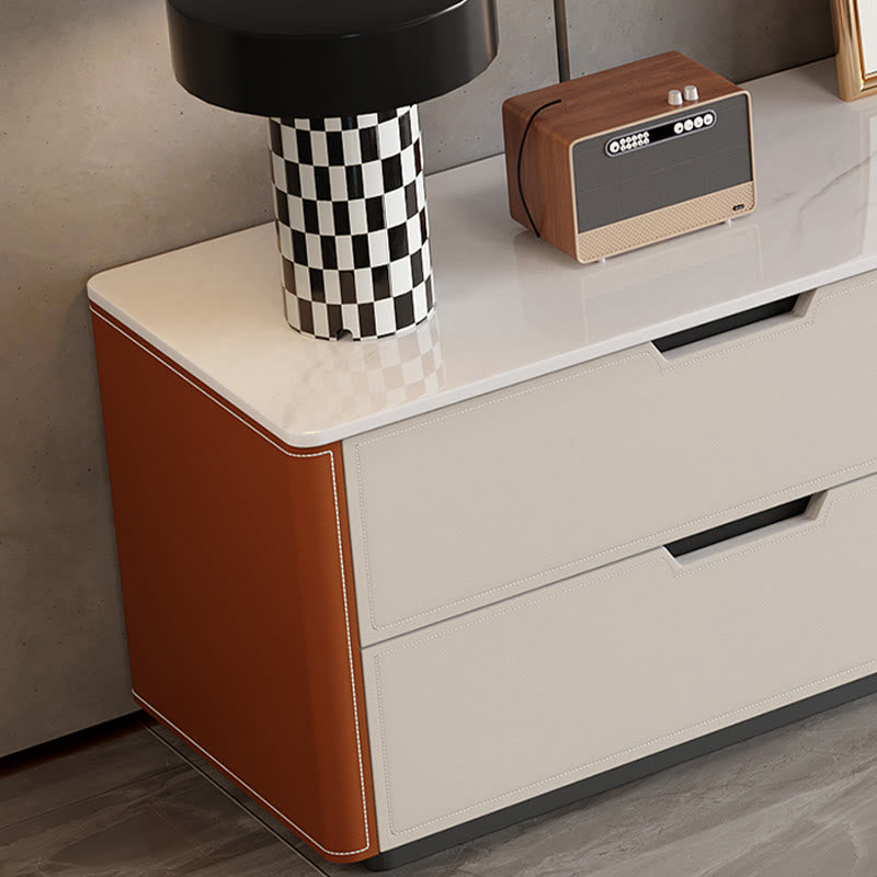 Saddle Leather TV Stand With Drawers - image 5