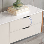 Saddle Leather TV Stand With Drawers - image 6