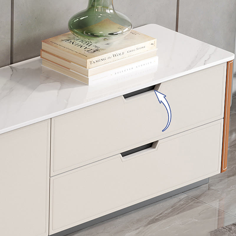 Saddle Leather TV Stand With Drawers - image 6