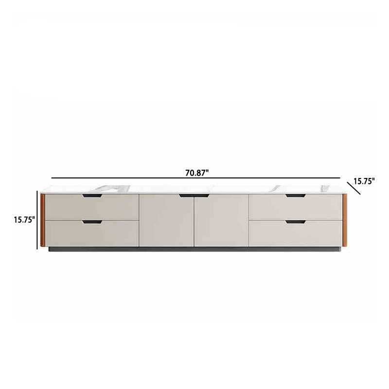 Saddle Leather TV Stand With Drawers