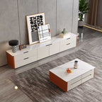 Saddle Leather TV Stand With Drawers - image 2