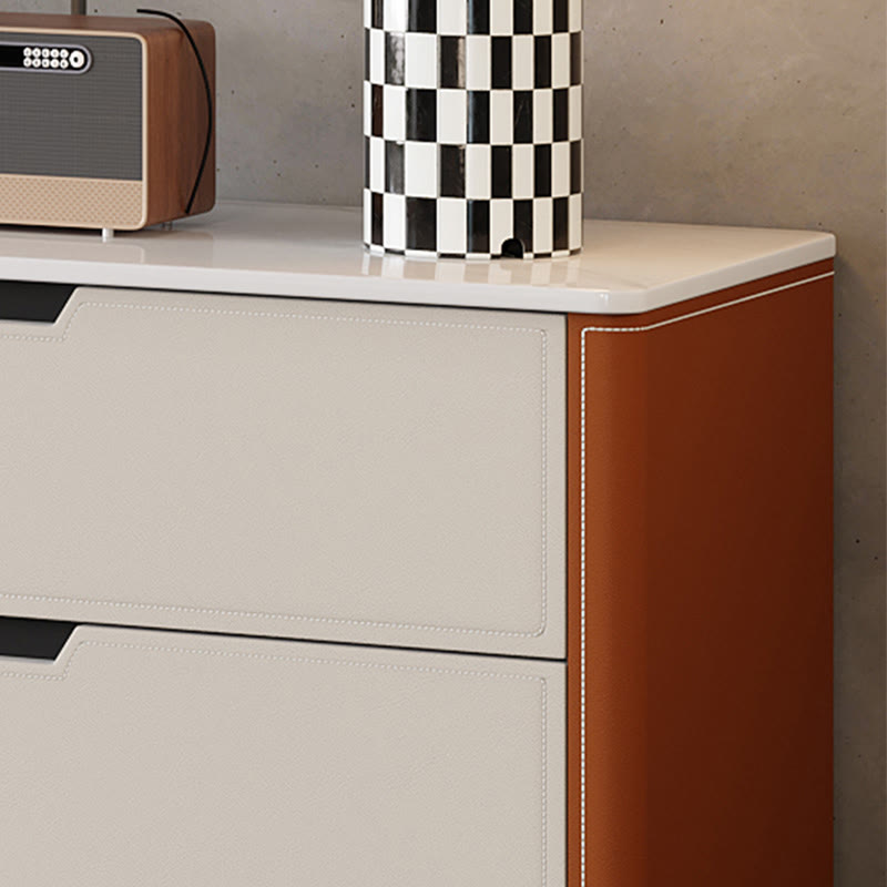 Saddle Leather TV Stand With Drawers - image 7