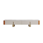 Slate Tabletop Saddle Leather TV Stand - image 1