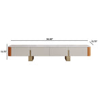 Slate Tabletop Saddle Leather TV Stand - image 6