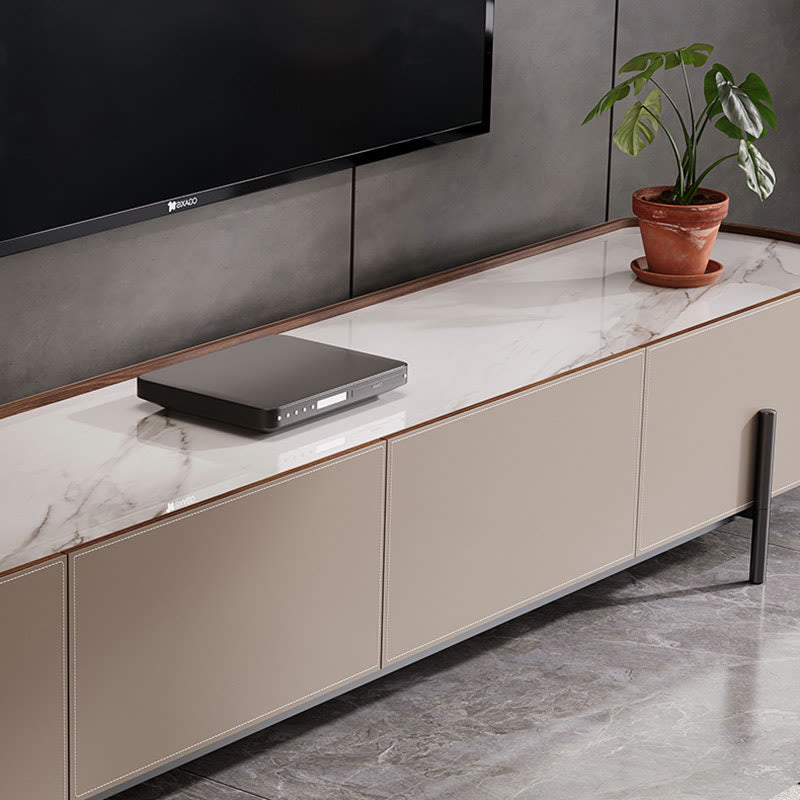 Multifunctional Saddle Leather Tv Stand