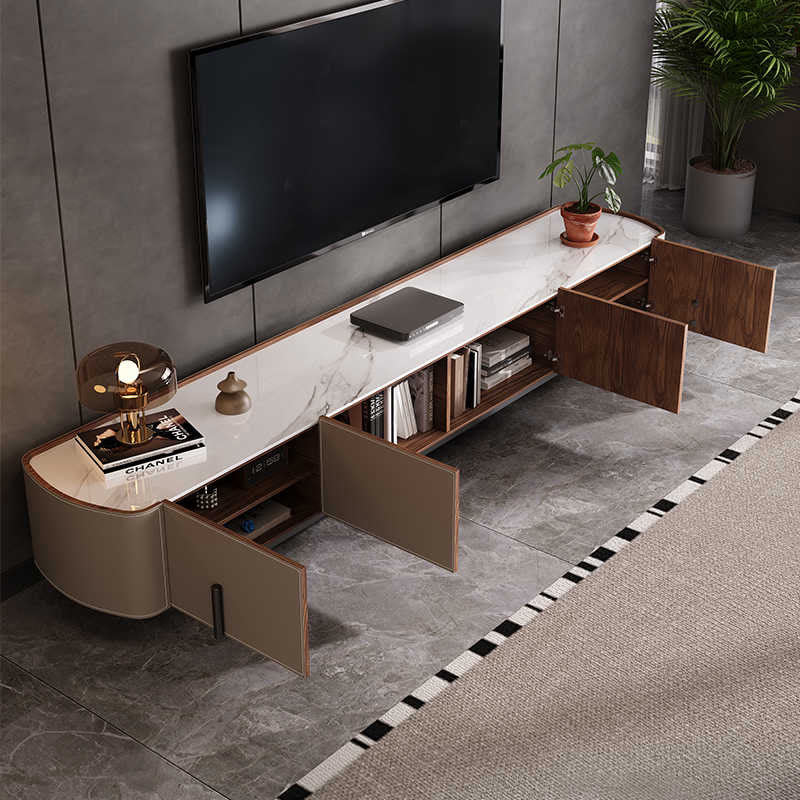 Multifunctional Saddle Leather Tv Stand