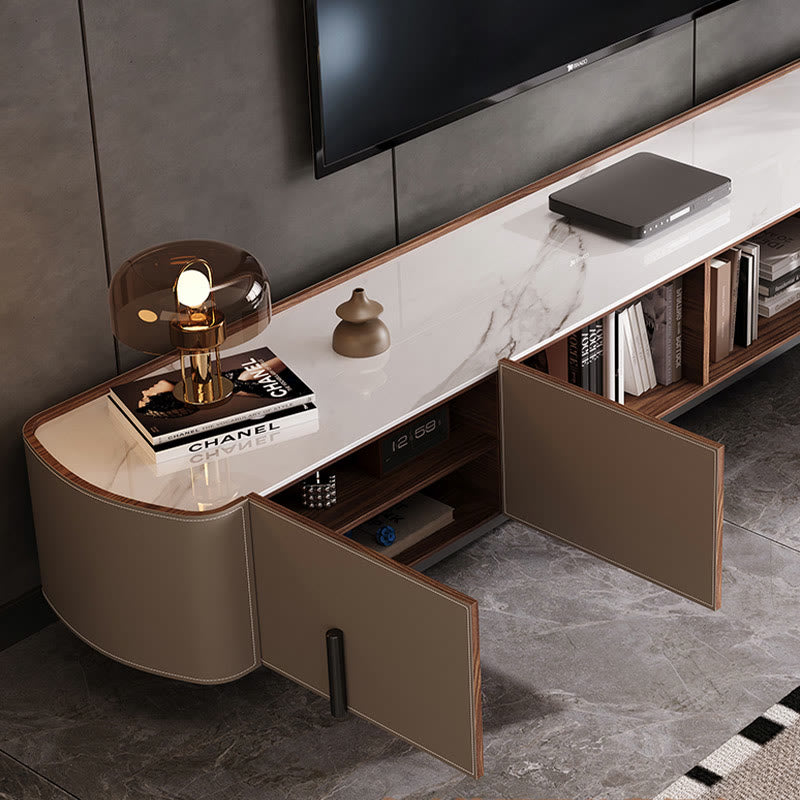 Multifunctional Saddle Leather Tv Stand