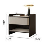 Saddle Leather Nightstand With Open Storage - image 10