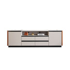Open Storage Saddle Leather TV Stand - image 3