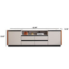 Open Storage Saddle Leather TV Stand - image 10