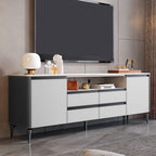 Open Storage Saddle Leather TV Stand - Dark Gray+Light Gray - image 0
