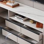 Open Storage Saddle Leather TV Stand - image 7