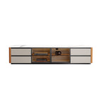 Large Storage Saddle Leather TV Stand - image 3