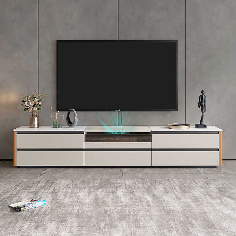 Flip-top Laser Saddle Leather TV Stand