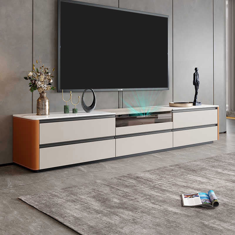 Flip-top Laser Saddle Leather TV Stand - image 0
