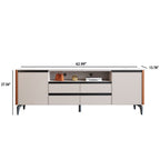 Saddle Leather TV Stand With High Legs - image 11