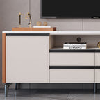 Saddle Leather TV Stand With High Legs - image 4