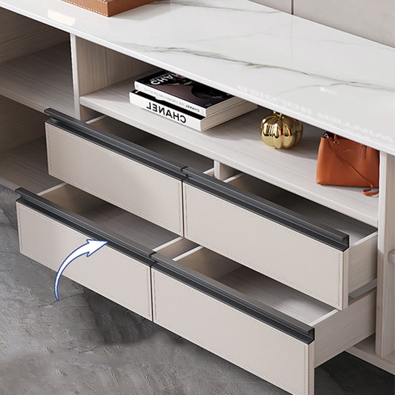 Saddle Leather TV Stand With High Legs - image 8