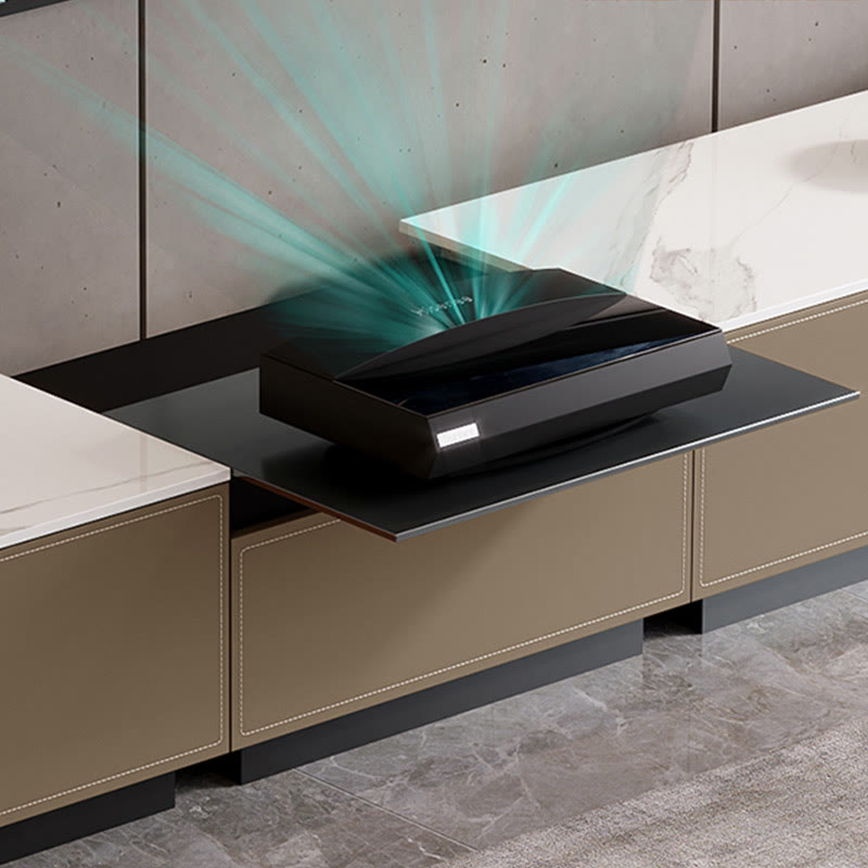 Electric Projection Saddle Leather TV Stand