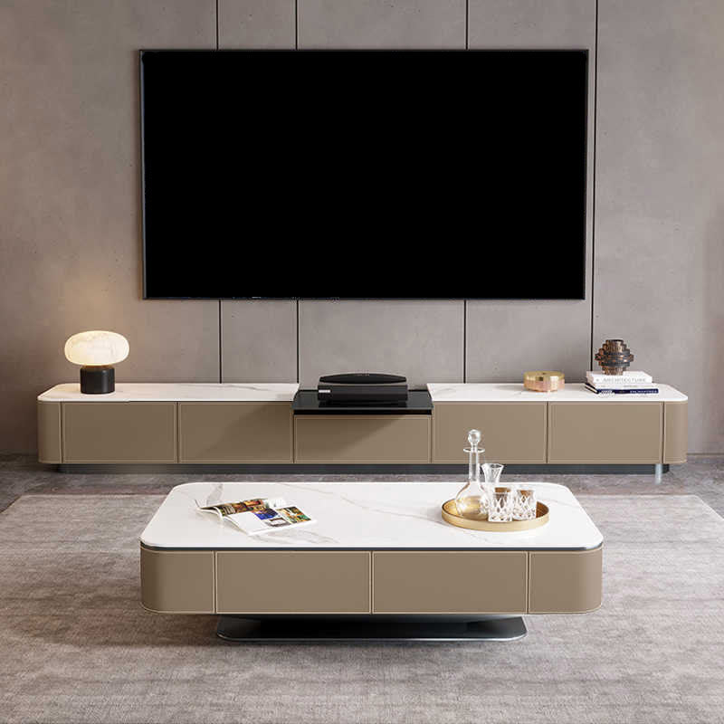 Electric Projection Saddle Leather TV Stand